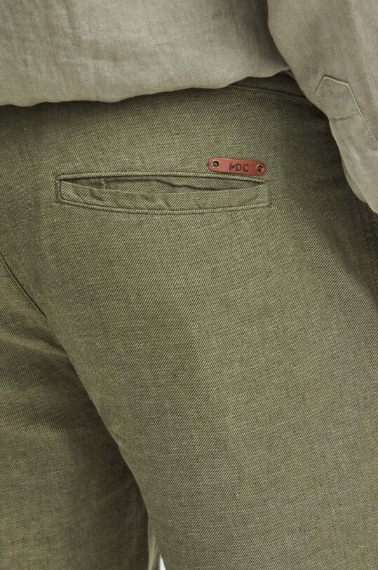 Spodnie lniane męskie tapered kolor zielony zielony RS24.SPM900