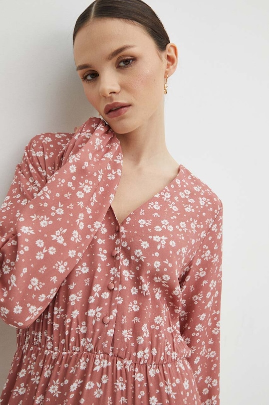 Sukienka damska maxi wzorzysta kolor różowy różowy RS24.SUD035