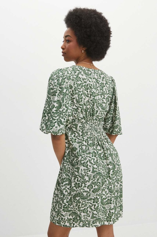 Odzież Sukienka damska mini wzorzysta kolor kremowy RS24.SUD072 kremowy