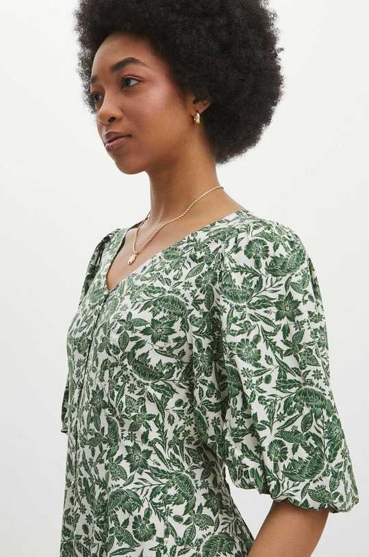 Sukienka damska mini wzorzysta kolor kremowy kremowy RS24.SUD072