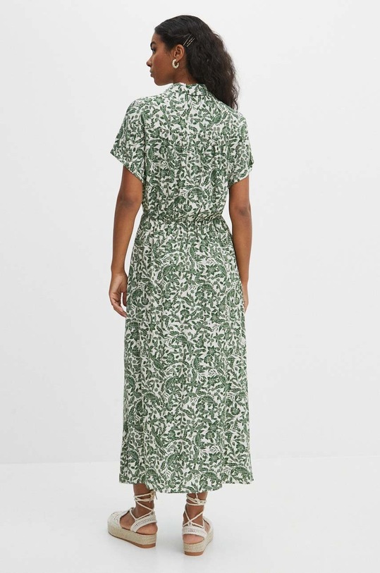 Odzież Sukienka damska midi wzorzysta kolor kremowy RS24.SUD073 kremowy