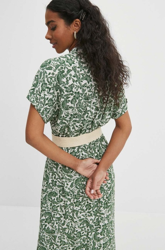 Sukienka damska midi wzorzysta kolor kremowy RS24.SUD073 kremowy