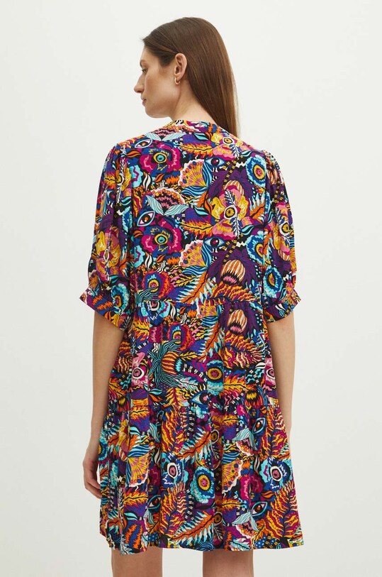 Odzież Sukienka damska mini oversize wzorzysta kolor multicolor RS24.SUD094 multicolor