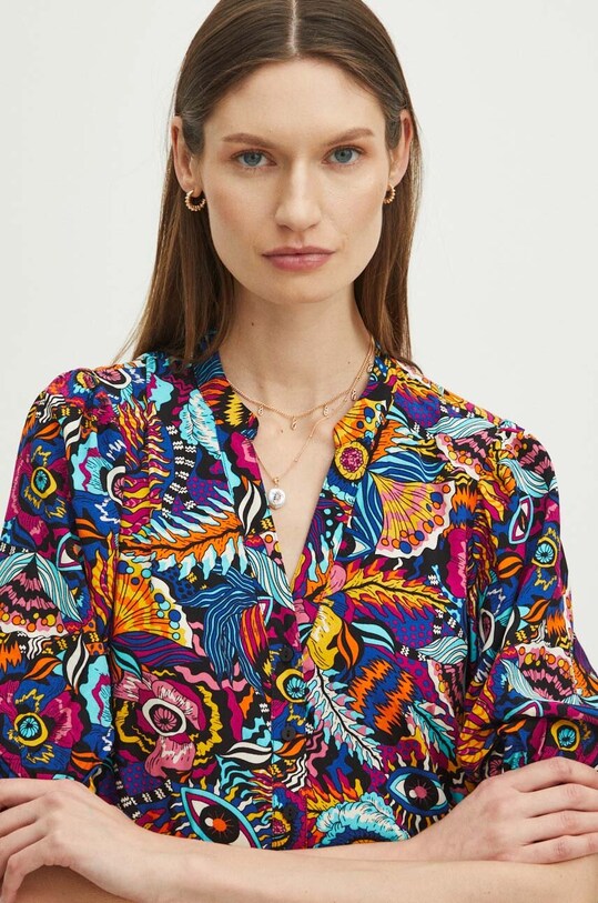 Sukienka damska mini oversize wzorzysta kolor multicolor multicolor RS24.SUD094