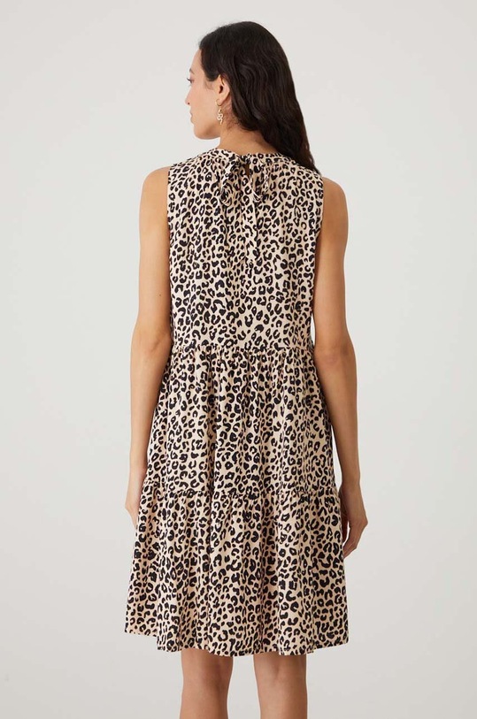 Odzież Sukienka damska midi z wiskozy kolor beżowy RS24.SUD0B1 beżowy