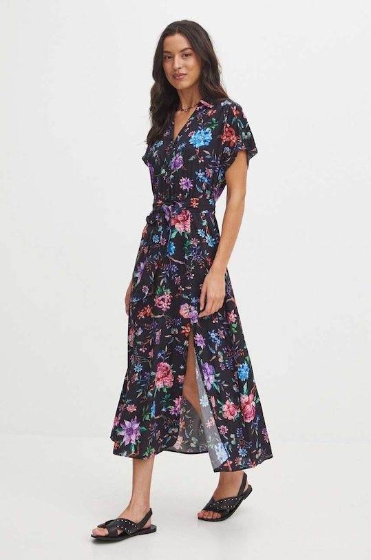 Sukienka damska maxi wzorzysta kolor czarny RS24.SUD0B3 czarny RS24