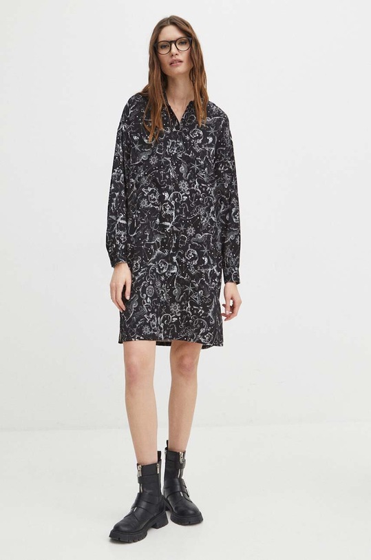 Sukienka damska midi z kolekcji Zodiak kolor czarny RS24.SUD150 czarny RS24