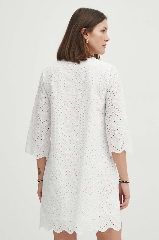 Oblečenie Bavlnené šaty dámske béžová farba RS24.SUD604 béžová