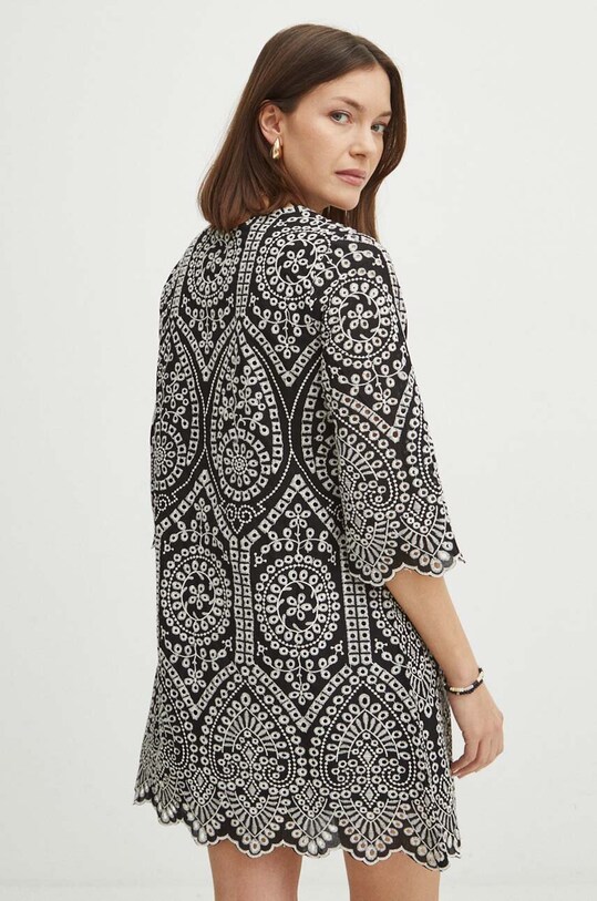 Oblečenie Bavlnené šaty dámske čierna farba RS24.SUD604 čierna