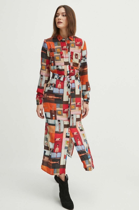 Oblečenie Šaty dámske maxi z kolekcie Jerzy Nowosielski x Medicine viac farieb RS24.SUD651 viacfarebná