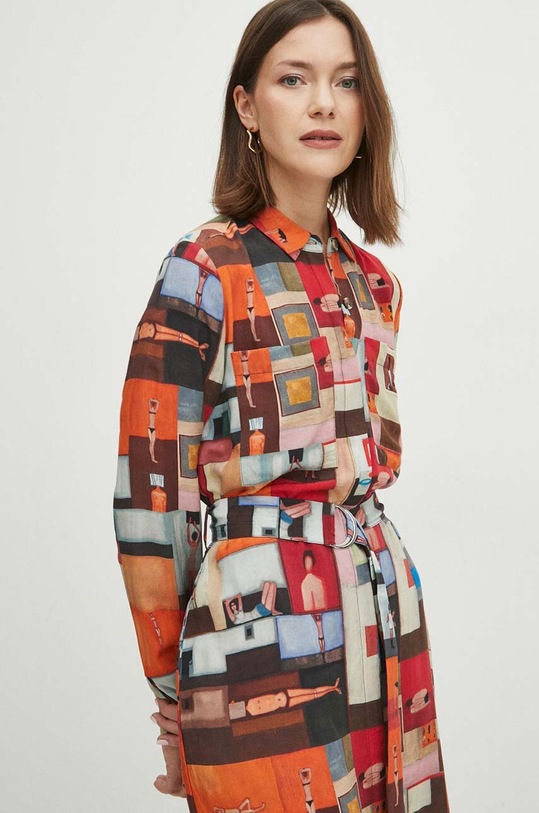 Šaty dámske maxi z kolekcie Jerzy Nowosielski x Medicine viac farieb RS24.SUD651 viacfarebná