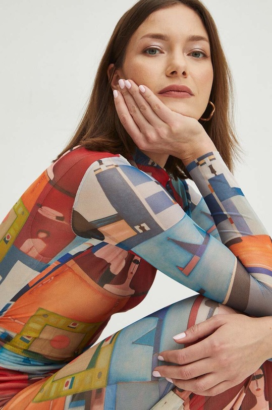 Sukienka damska maxi z kolekcji Jerzy Nowosielski x Medicine kolor multicolor RS24.SUD652 multicolor