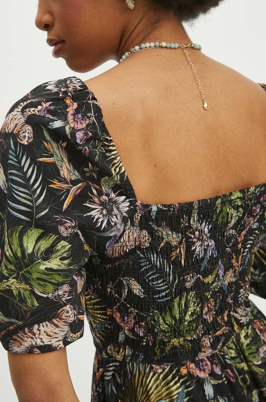 Sukienka damska midi wzorzysta kolor czarny RS24.SUD701 czarny