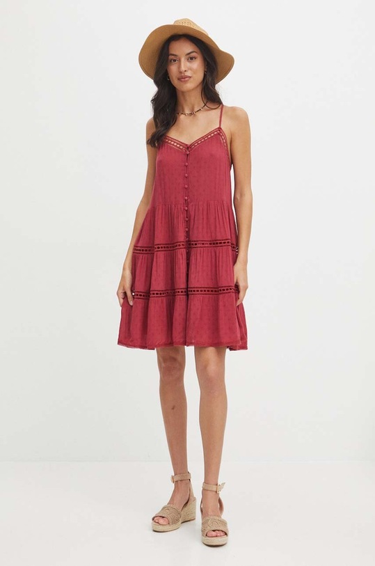 Sukienka mini gładka kolor różowy różowy RS24.SUDB01