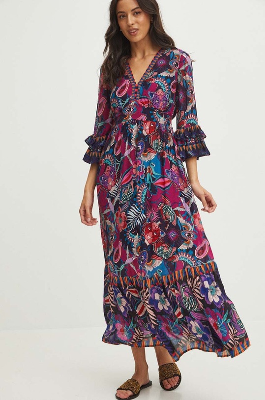 Sukienka damska maxi wzorzysta kolor multicolor RS24.SUDB04 multicolor RS24