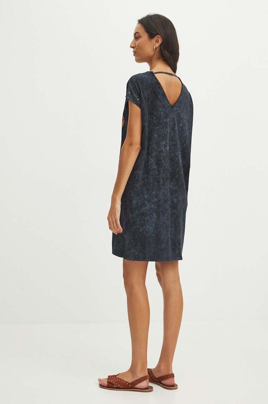 Odzież Sukienka bawełniana damska mini z nadrukiem kolor szary RS24.SUDB05 szary