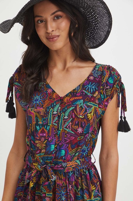 Šaty dámske mini so vzorom viac farieb viacfarebná RS24.SUDB11