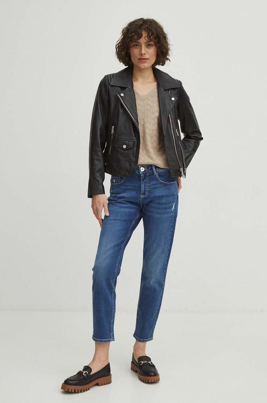 Sveter dámsky béžová farba RS24.SWD041 béžová RS24