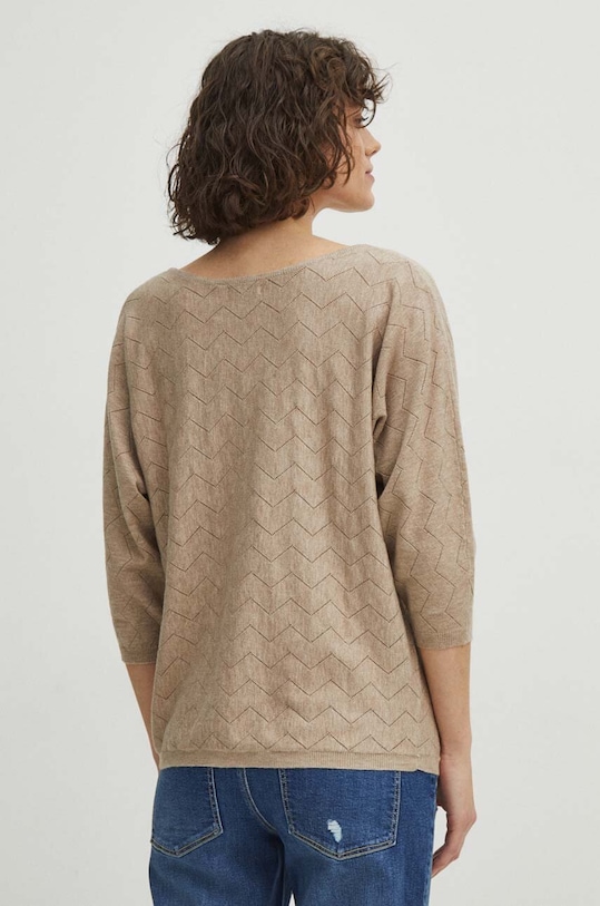 Oblečenie Sveter dámsky béžová farba RS24.SWD041 béžová