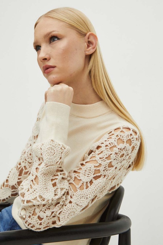 Svetr dámský béžová barva RS24.SWD101 béžová