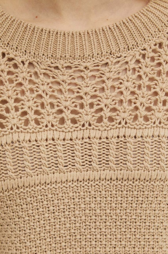 Sweter damski ażurowy kolor beżowy RS24.SWD106 beżowy