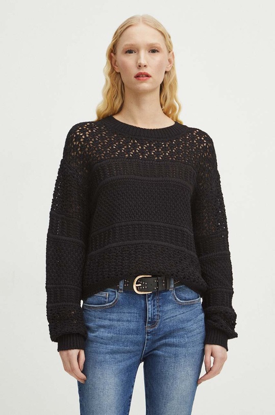 Sveter dámsky čierna farba čierna RS24.SWD106