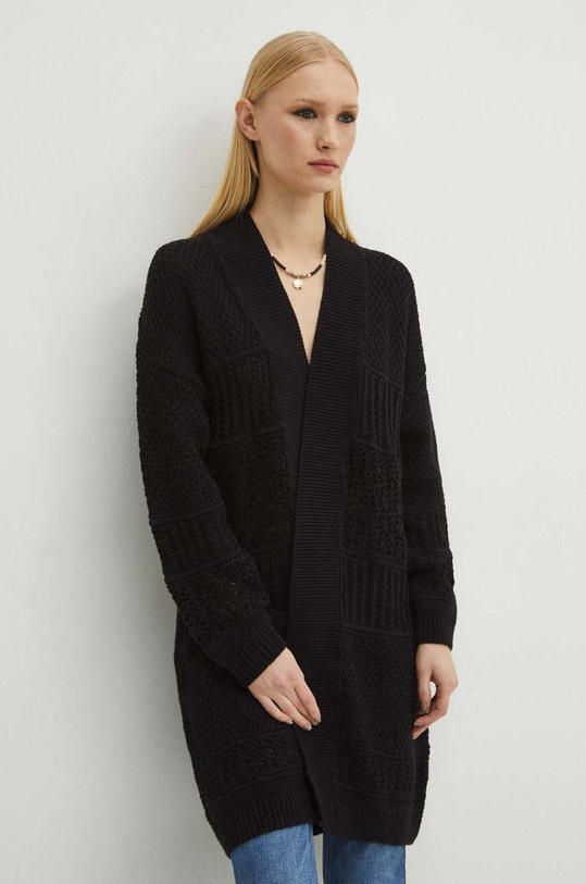 Kardigán dámsky čierna farba čierna RS24.SWD107