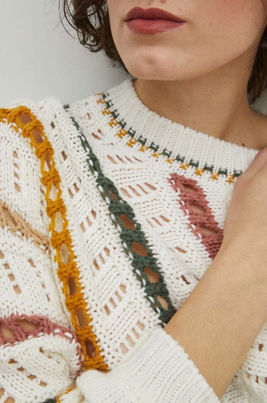 Sweter damski ażurowy kolor beżowy RS24.SWD401 beżowy