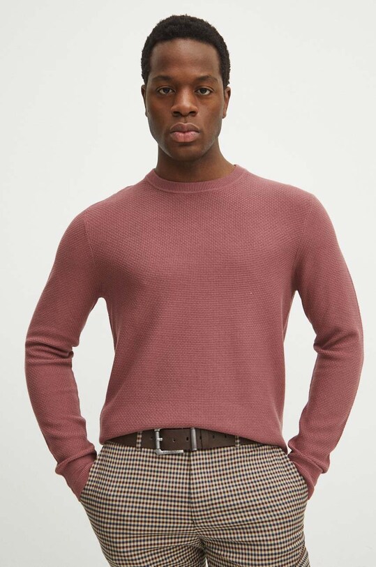 Medicine sweter bawełniany RS24.SWM030 różowy RS24