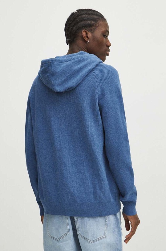 Odzież Kardigan męski z kapturem kolor niebieski RS24.SWM202 niebieski