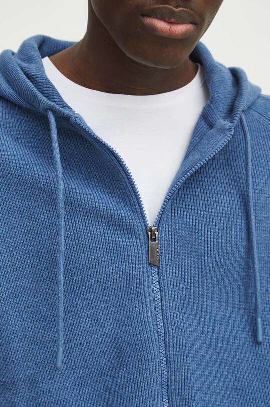 Kardigan męski z kapturem kolor niebieski RS24.SWM202 niebieski