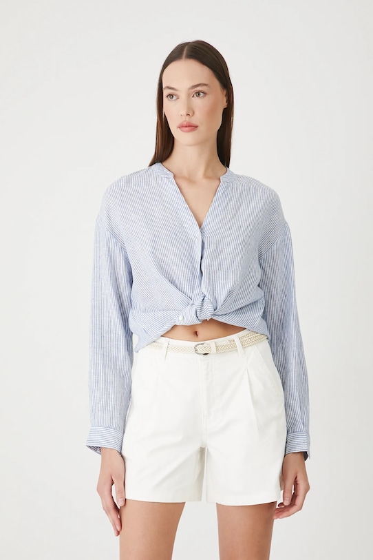 Szorty damskie z paskiem gładkie kolor biały pozostałe biały RS24.SZD073