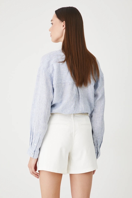 Odzież Szorty damskie z paskiem gładkie kolor biały RS24.SZD073 biały