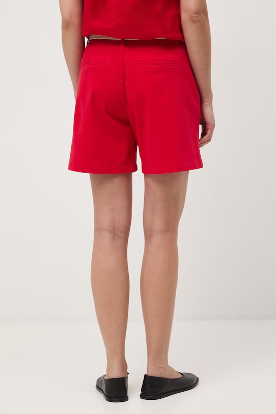 Odzież Szorty damskie z paskiem gładkie kolor czerwony RS24-SZD073 czerwony