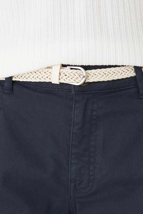 Szorty damskie z paskiem gładkie kolor granatowy granatowy RS24.SZD073