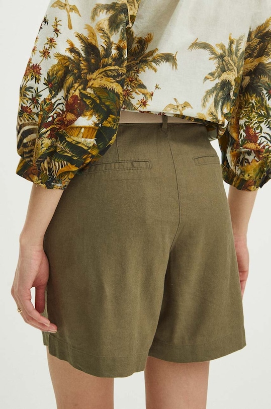 Oblečení Lněné kraťasy zelená barva RS24.SZD074 zelená