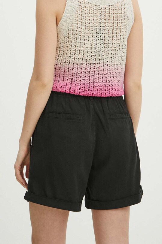 Odzież Szorty damskie z paskiem gładkie kolor czarny RS24.SZD080 czarny