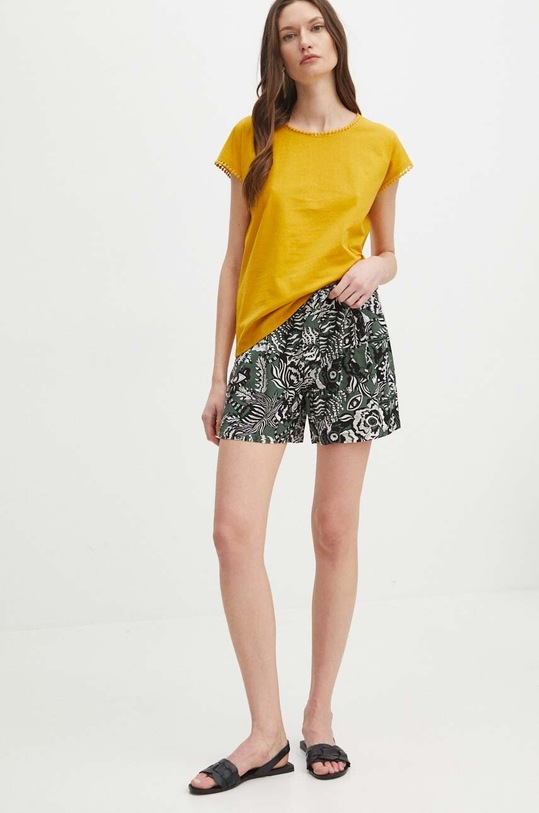 Szorty damskie z paskiem wzorzyste kolor zielony RS24.SZD093 zielony RS24