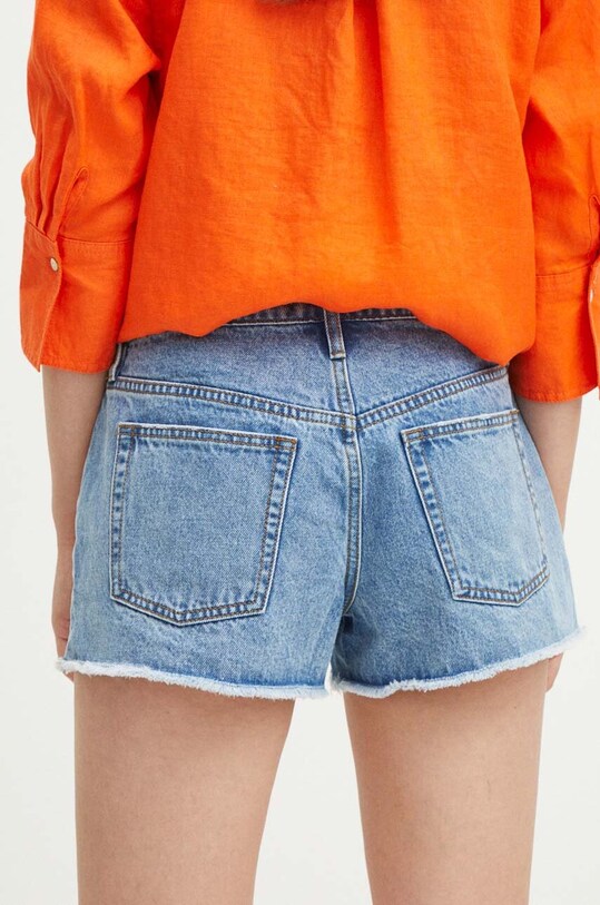 Odzież Szorty jeansowe bawełniane damskie loose kolor niebieski RS24.SZD906 niebieski