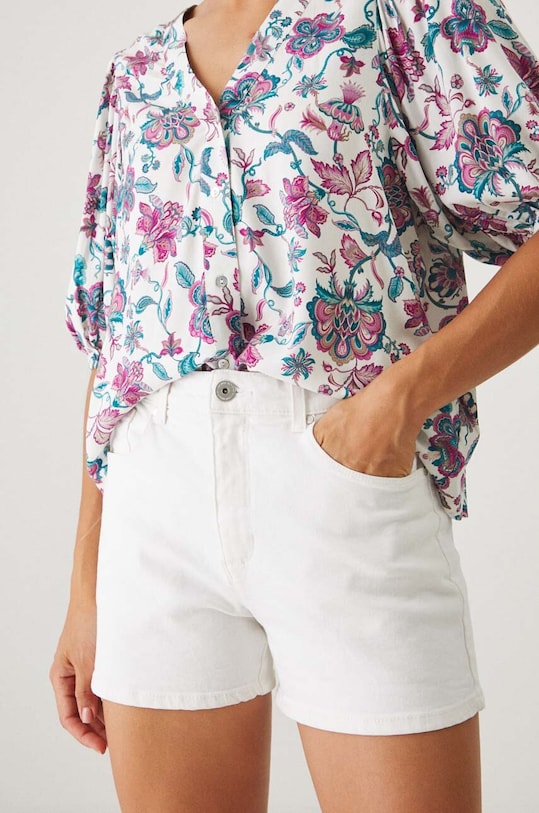 Medicine pantaloni scurti jeans jeans alb RS24.SZDA08