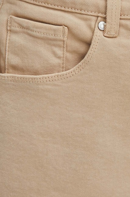Szorty jeansowe damskie loose gładkie kolor beżowy beżowy RS24.SZDA08