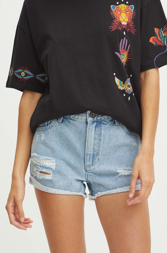 Дънков къс панталон от памук Medicine памук син RS24.SZDB18