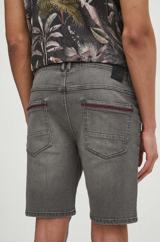 Oblečení Džínové šortky pánské sepraný denim černá barva RS24.SZM075 černá