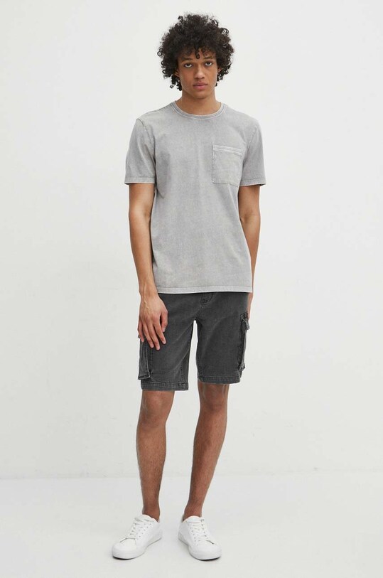 Džínové šortky pánské šedá barva RS24.SZM076 šedá RS24