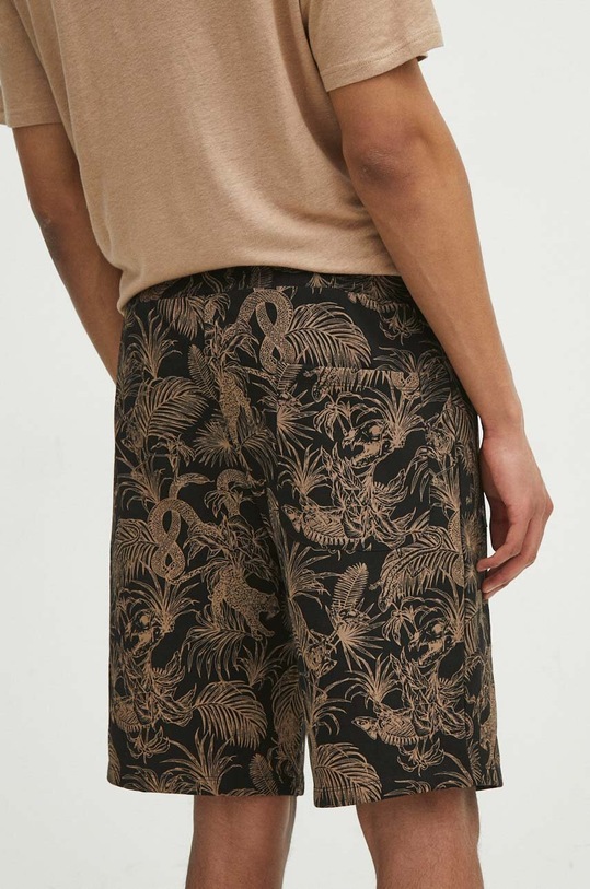 Oblečenie Bavlnené šortky pánske so vzorom čierna farba RS24.SZM720 čierna