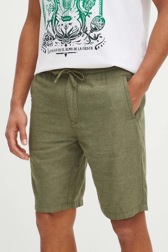 Medicine pantaloni scurti din in bumbac verde RS24.SZM900