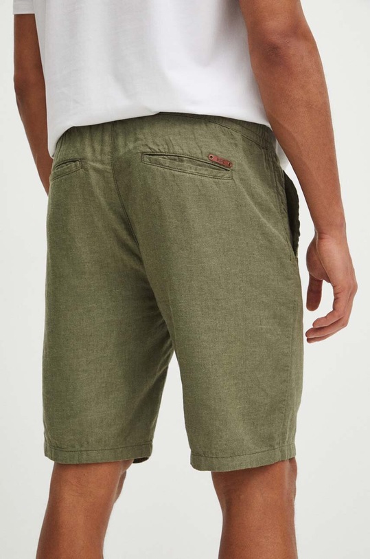 Oblečení Plátěné kraťasy pánské regular zelená barva RS24.SZM900 zelená