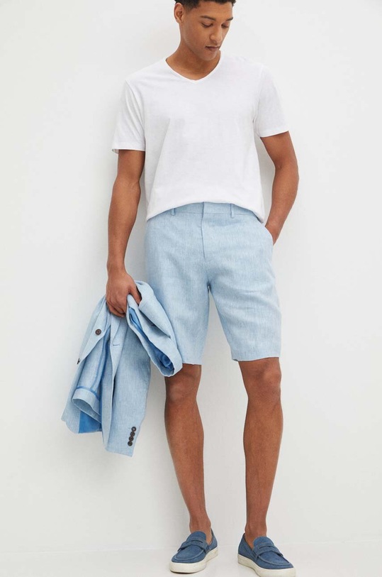 Medicine pantaloni scurti din in in albastru RS24.SZM905