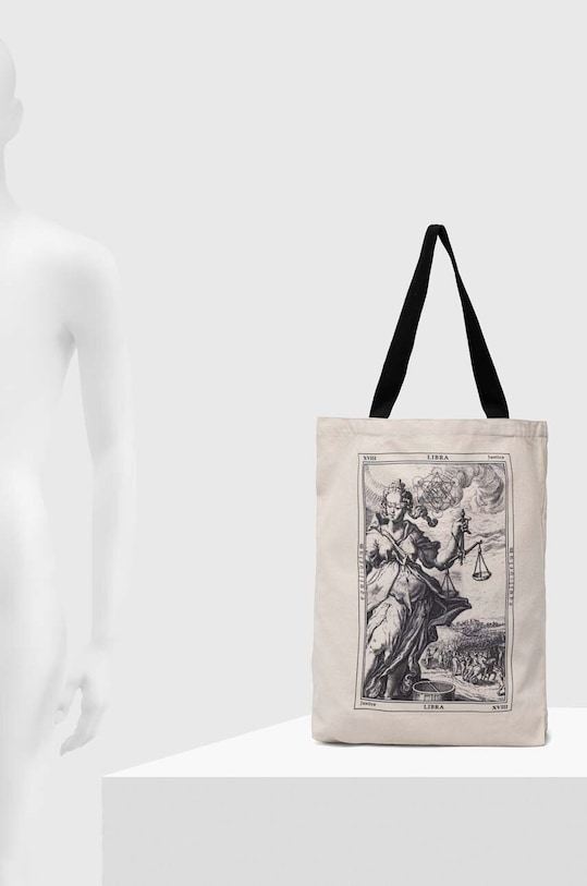 Torba bawełniana z kolekcji Zodiak - Waga kolor beżowy RS24.TCD157