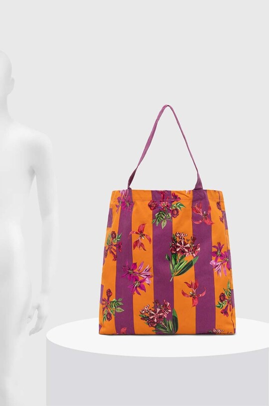 Torebka bawełniana damska typu shopper wzorzysta kolor multicolor RS24.TCD702